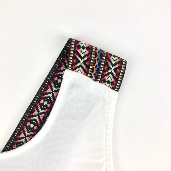 MOD Boutique Woven Embroidery Criss Cross Flounce Tank - Picture 5 of 6